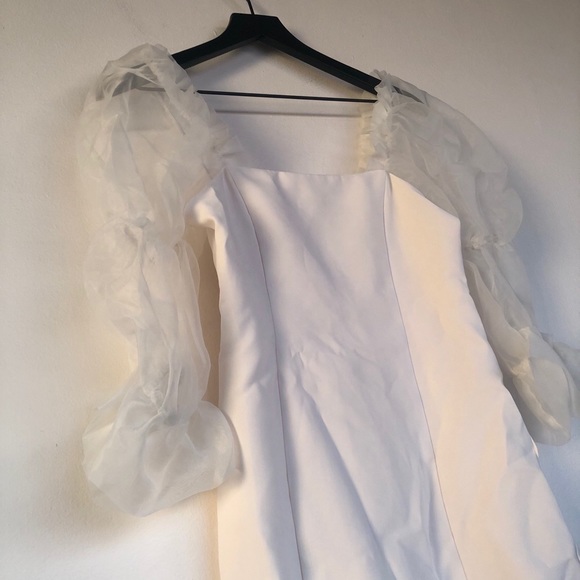 Amanda Uprichard Tia Dress Ivory White Puff - Picture 8 of 10